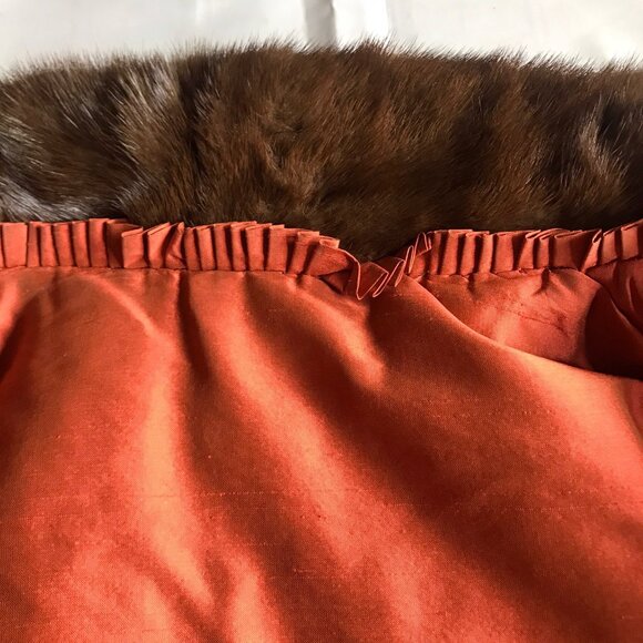 Bryan Mawr Full Length Mink Coat Brown Orange Silk Lining In Excellent Condition - Picture 8 of 9